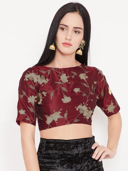 embroidered dupion blouse - 15981296 - Very Small Image - 1