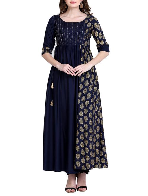foil print kaantha kurta - 15981456 - Very Small Image - 1