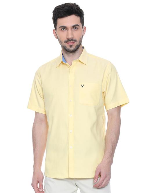 yellow solid casual shirt - 15981965 - Very Small Image - 1