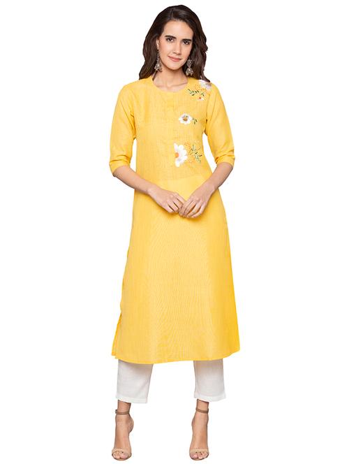 a-line embroidered kurta - 15983339 - Very Small Image - 1