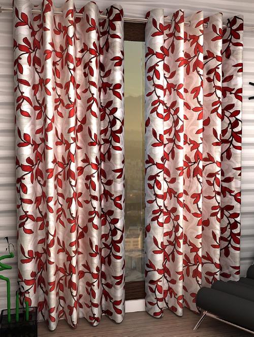 2 pieces maroon door curtains - 15984155 - Very Small Image - 1