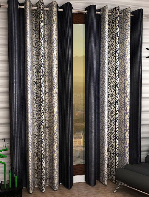 set of 2 polyester door curtains - 15984162 - Very Small Image - 1