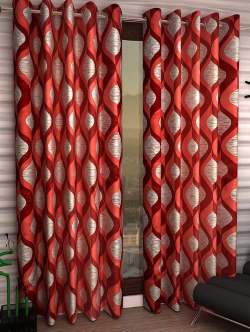 set of 2 polyester door curtains - 15984171 - Very Small Image - 1