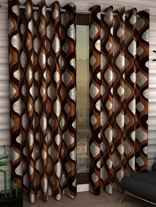 set of 2 polyester door curtains - 15984172 - Very Small Image - 1