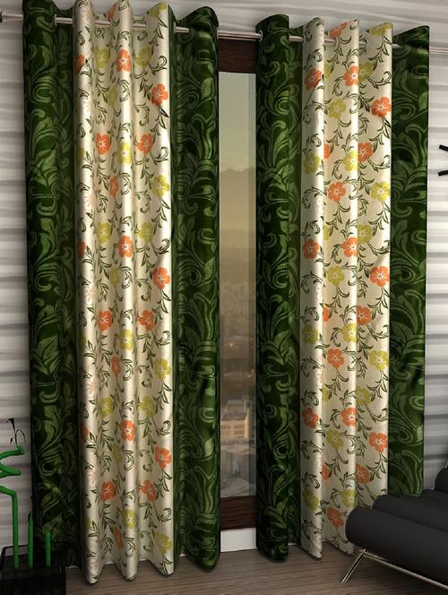 set of 2 polyester door curtains - 15984188 - Very Small Image - 1