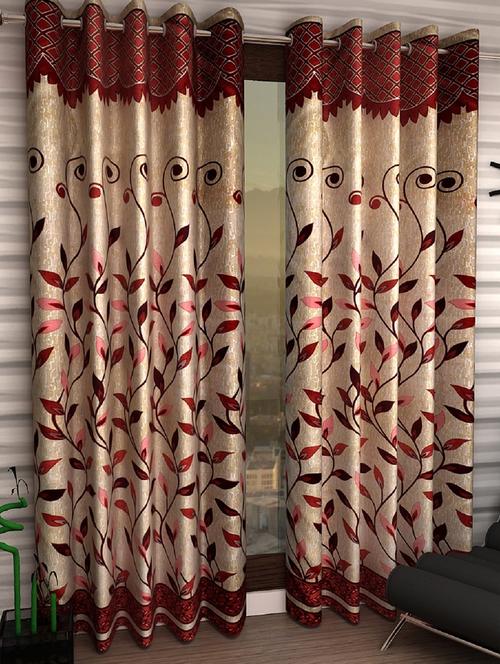 set of 2 polyester door curtains - 15984193 - Very Small Image - 1