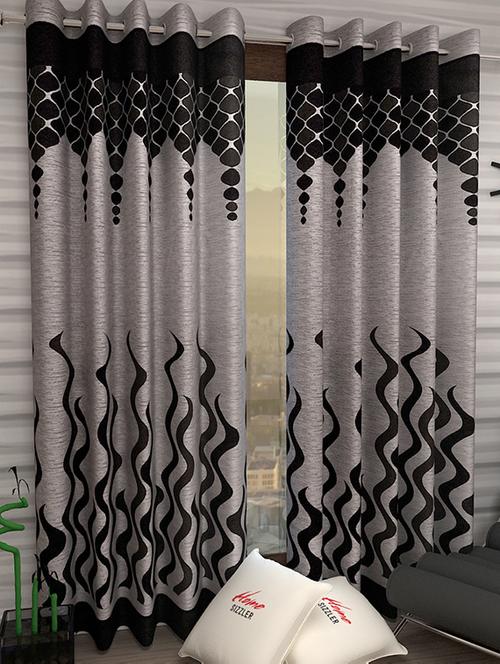 set of 2 polyester door curtains - 15984203 - Very Small Image - 1