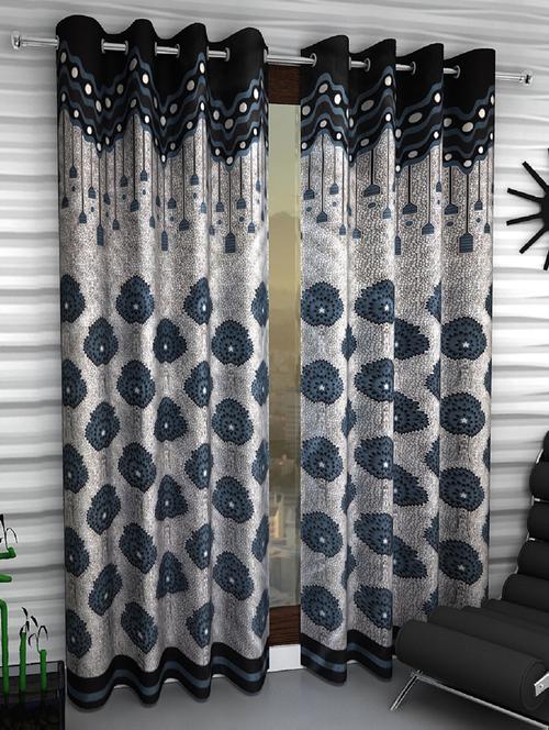 set of 2 polyester door curtains - 15984220 - Very Small Image - 1