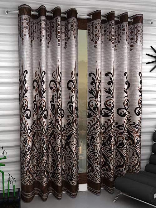 set of 2 polyester door curtains - 15984222 - Very Small Image - 1