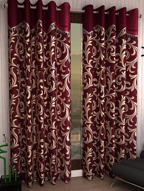 set of 2 polyester door curtains - 15984282 - Very Small Image - 1