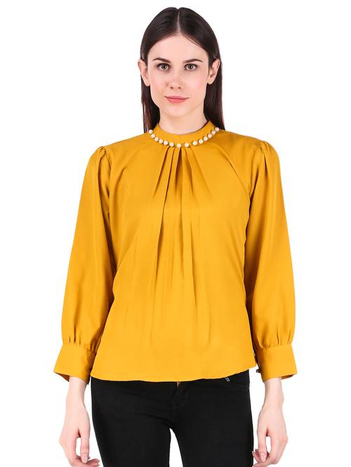 pearl embellished pleat detail top - 15984395 - Very Small Image - 1