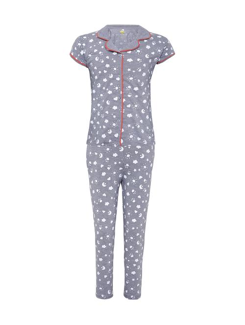 grey cotton pyjama set - 15984909 - Very Small Image - 1