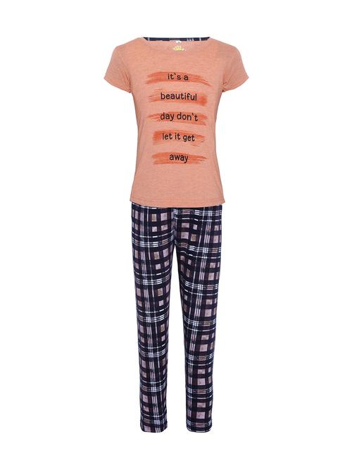 orange cotton pyjama set - 15984916 - Very Small Image - 1