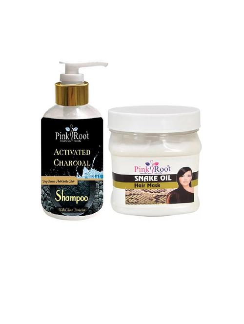 pink root hair snake oil mask with activated charcoal shampoo - 15985289 - Very Small Image - 1