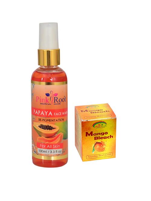 pink root papaya face wash 100ml with mango bleach 50gm - 15985542 - Very Small Image - 1