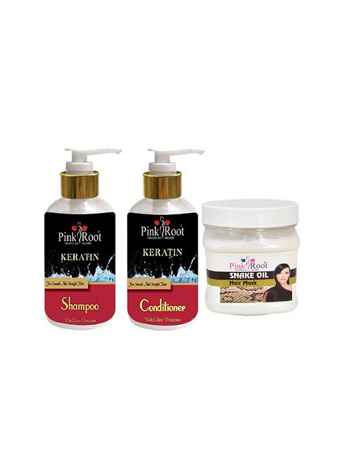 pink root kertain shampoo, conditioner with snake oil mask - 15986077 - Very Small Image - 1