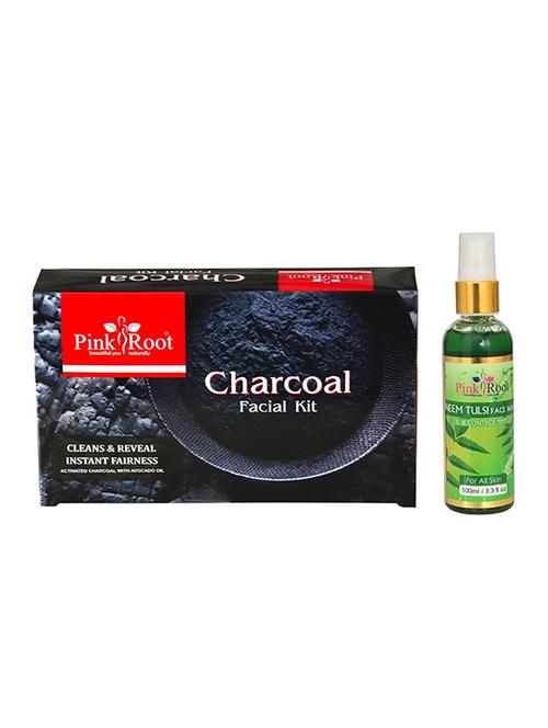 pink root charcoal facial kit 83gm with neem face wash 100ml - 15986087 - Very Small Image - 1