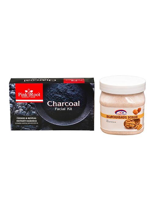 pink root charcoal facial kit with blackheads scrub - 15986106 - Very Small Image - 1
