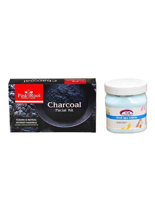 pink root charcoal facial kit with foot spa cream - 15986112 - Very Small Image - 1