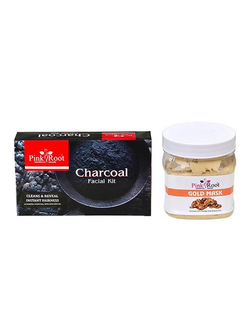 pink root charcoal facial kit with gold mask - 15986134 - Very Small Image - 1