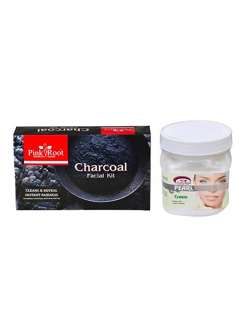 pink root charcoal facial kit with peral cream - 15986144 - Very Small Image - 1
