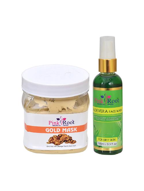 pink root gold mask with aloevera face wash - 15986228 - Very Small Image - 1