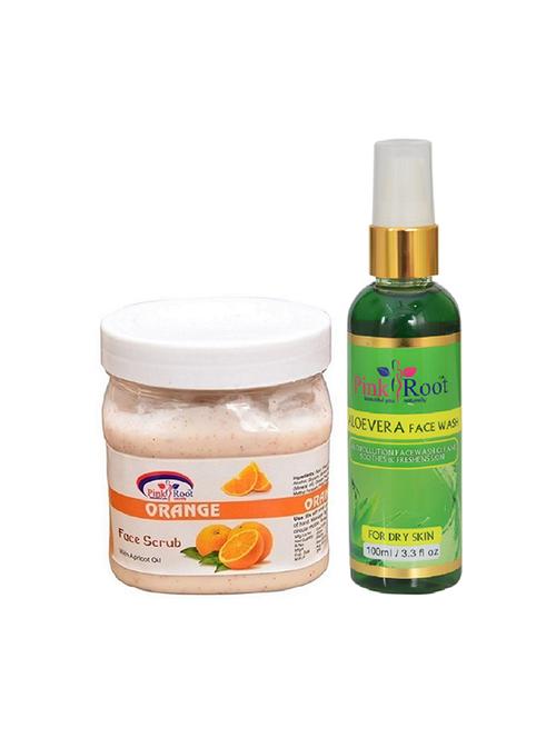 pink root orange scrub with aloevera face wash - 15986236 - Very Small Image - 1