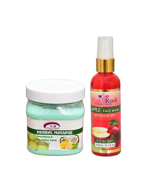 pink root herbal massage cream with apple face wash - 15986289 - Very Small Image - 1