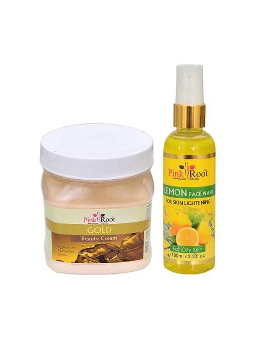 pink root gold cream with lemon face wash - 15986340 - Very Small Image - 1