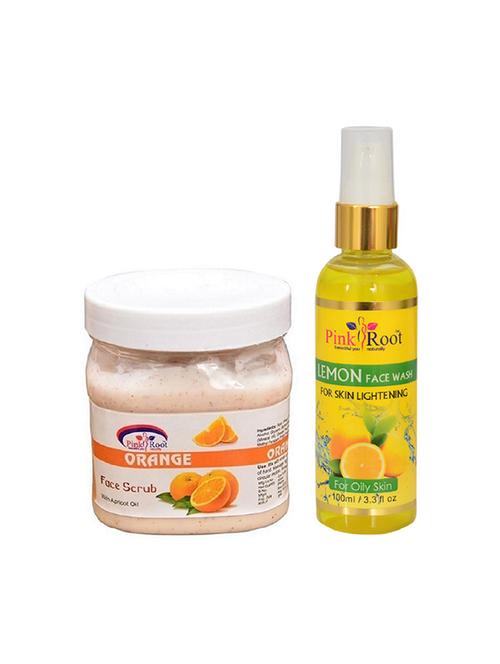 pink root orange scrub with lemon face wash - 15986350 - Very Small Image - 1