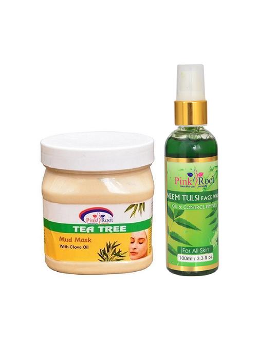 pink root tea tree mask with neem face wash - 15986420 - Very Small Image - 1