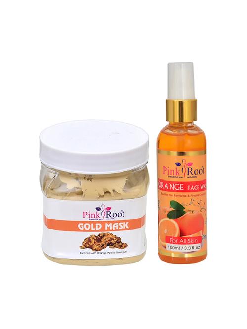 pink root gold mask with orange face wash - 15986456 - Very Small Image - 1