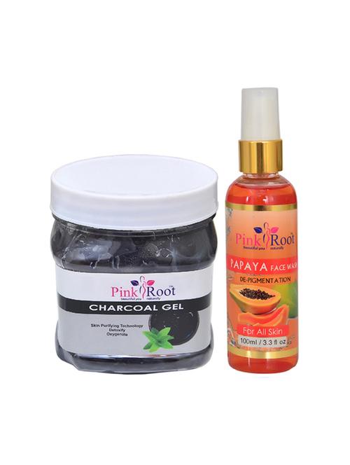 pink root charcoal gel with papaya face wash - 15986504 - Very Small Image - 1