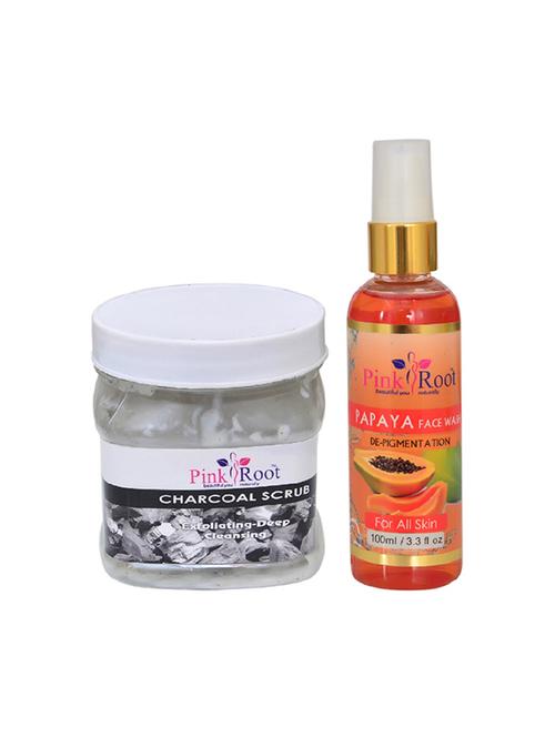 pink root charcoal scrub with papaya face wash - 15986508 - Very Small Image - 1