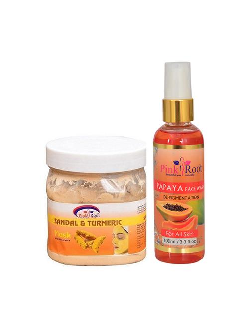 pink root sandal mask with papaya face wash - 15986600 - Very Small Image - 1