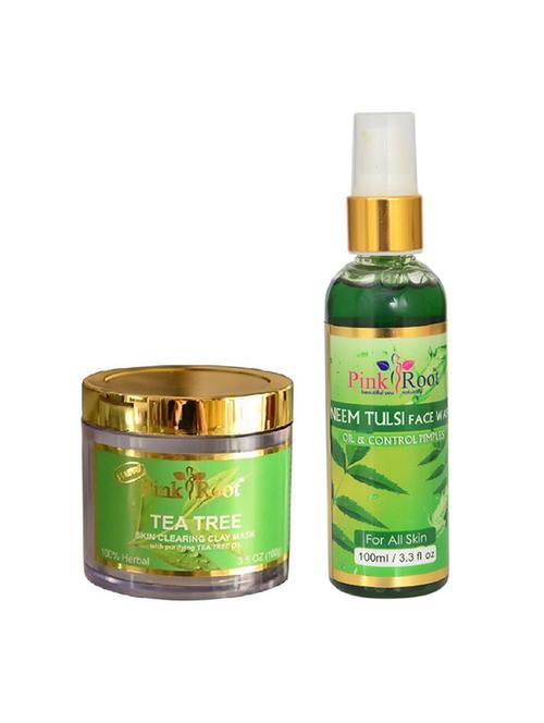 pink root tea tree mask with neem face wash - 15986738 - Very Small Image - 1