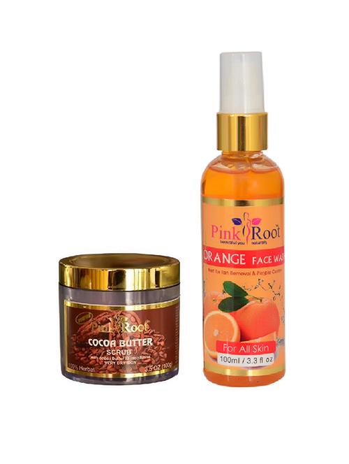 pink root cocoa butter scrub with orange face wash - 15986745 - Very Small Image - 1