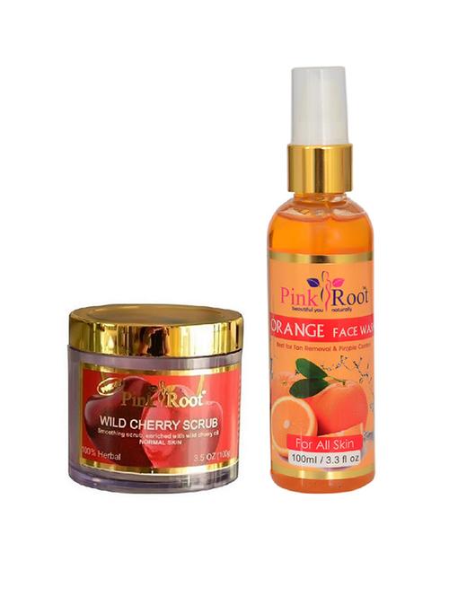 pink root wild cherry scrub with orange face wash - 15986774 - Very Small Image - 1