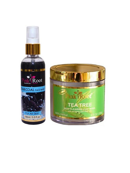 pink root charcoal face wash with tea tree mask - 15986837 - Very Small Image - 1