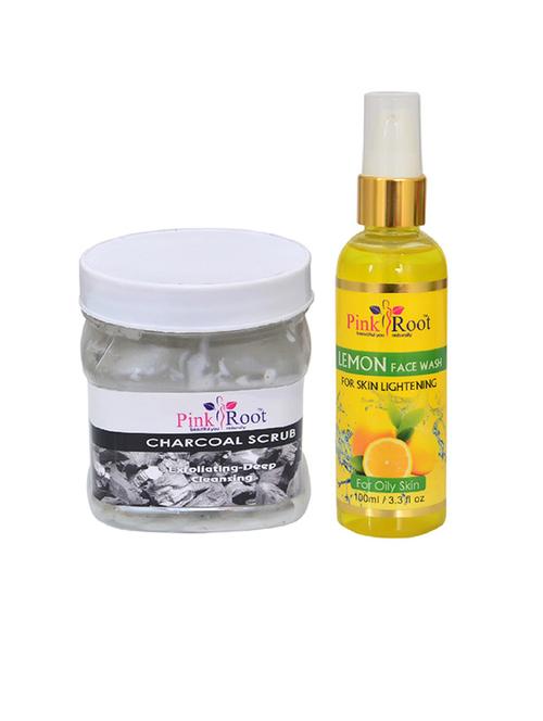 pink root charcoal scrub with lemon face wash - 15986841 - Very Small Image - 1