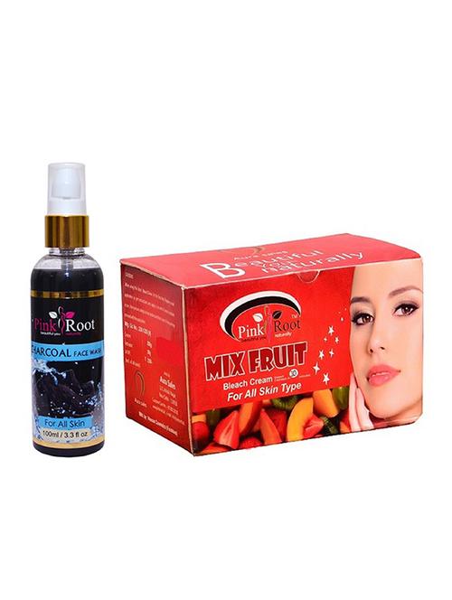 pink root charcoal face wash with mix fruit bleach - 15986890 - Very Small Image - 1
