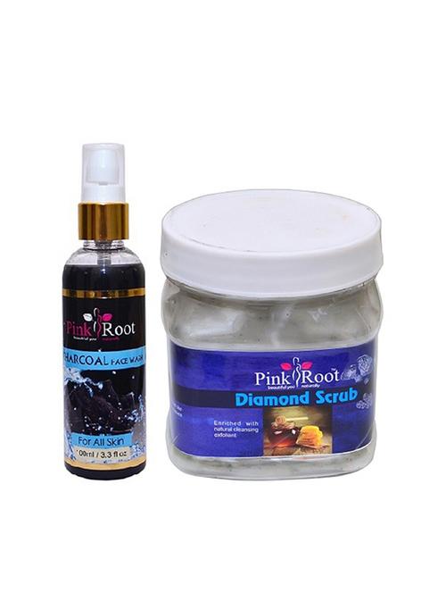 pink root charcoal face wash with diamond scrub - 15987011 - Very Small Image - 1