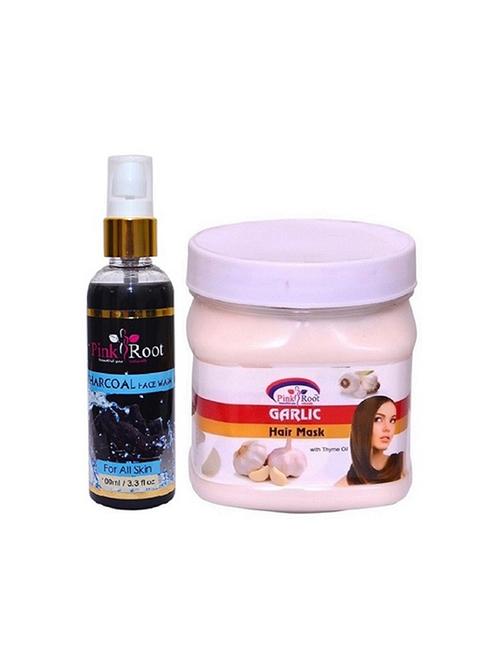 pink root charcoal face wash with garlic hair mask - 15987046 - Very Small Image - 1