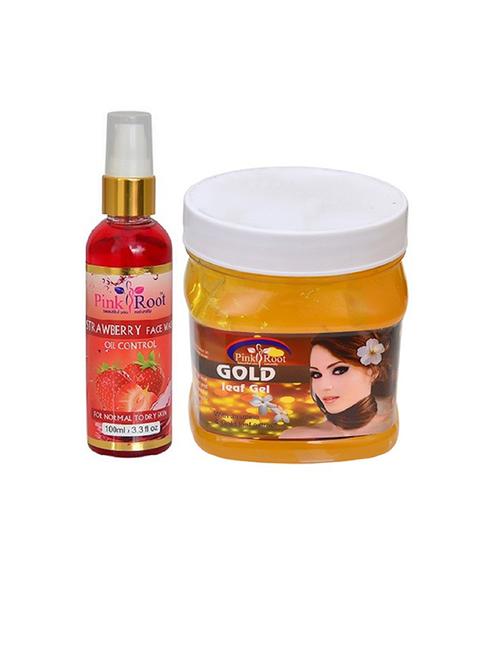 pink root strawberry face wash with gold leaf gel - 15987056 - Very Small Image - 1