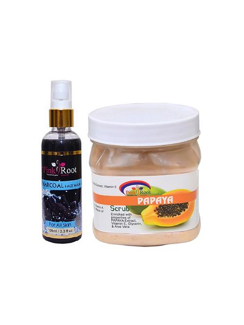 pink root charcoal face wash with papaya scrub - 15987106 - Very Small Image - 1