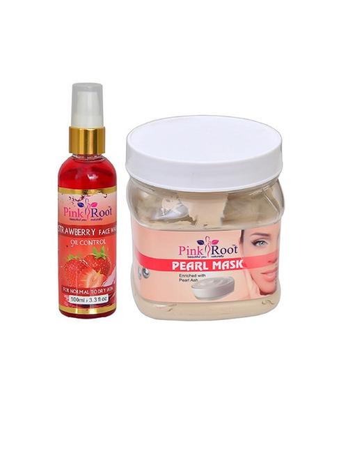 pink root strawberry face wash with peral mask - 15987120 - Very Small Image - 1