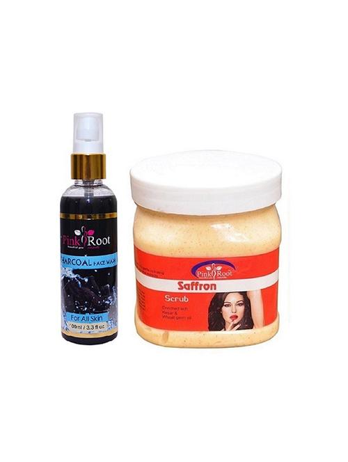pink root charcoal face wash with saffron scrub - 15987126 - Very Small Image - 1