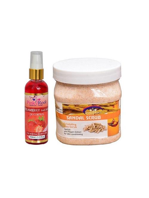 pink root strawberry face wash with sandal scrub - 15987136 - Very Small Image - 1