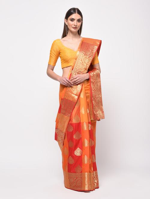 zari motifs banarasi saree with blouse - 15987554 - Very Small Image - 1