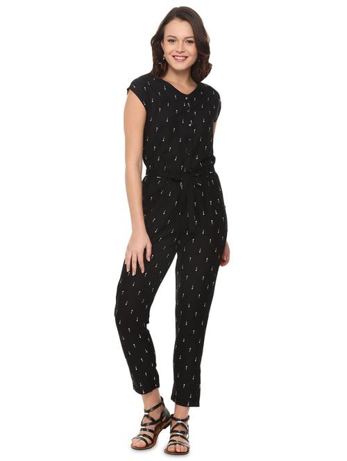 cap sleeved tie up waist jumpsuit - 15988106 - Very Small Image - 1